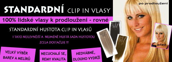 ještě hustější clip in vlasy za stejnou cenu Nejprodávanější clip in vlasy - sada k prodloužení vlasů